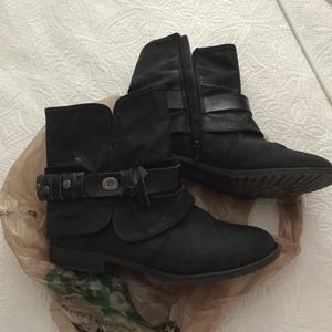 mid calf leather boots
